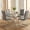 Silver Leg Light gray Chair, variant on Sumdeal 5-Piece Dining Table and Chair Set, Modern Dining Set, Tempered Glass Tabletop, PU Upholstered Chairs, Metal Legs, Space-Saving, Suitable for Living Rooms, Kitchens, and Dining Rooms