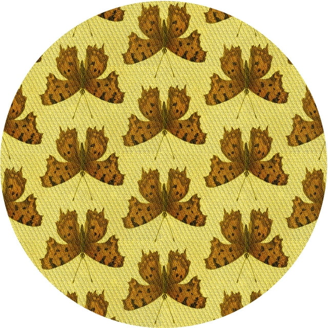 Ahgly Company Machine Washable Indoor Square Transitional Banana Yellow Area Rugs, 3' Square