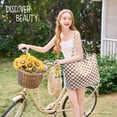 thumbnail image 7 of Gocvo Corduroy Tote Bags, Soft Tote Bags for Women, Fashion&nbsp;Woman Handbags for Travel Work Everyday(Brown Plaid), 7 of 7