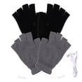 thumbnail image 4 of BRIGHTFUFU 2 pares de guantes calefactables USB de lana para invierno, guantes térmicos de medio dedo con calefacción, 4 of 7
