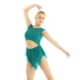 thumbnail image 2 of vastwit Women's Lyrical Ballet Dance Dress Cut Out Gymnastics High Low Skirted Leotard Teal X-Large, 2 of 7