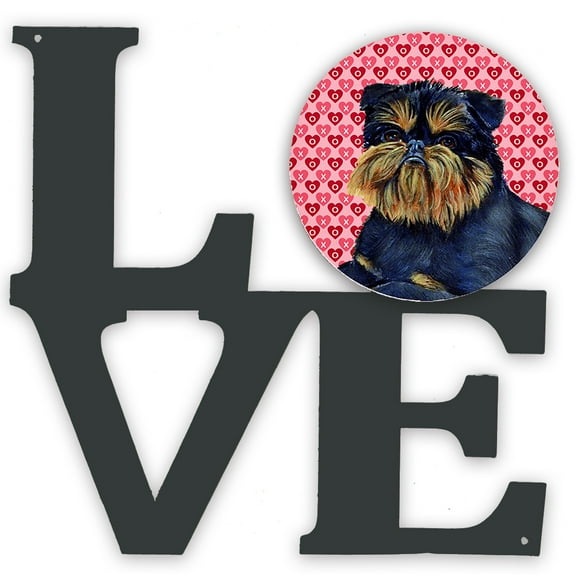 Brussels Griffon Hearts Love and Valentine's Day Portrait Metal Wall Artwork LOVE