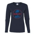 thumbnail image 2 of Wild Bobby, Shelby Cobra USA Logo Emblem Powered by Ford Motors, Cars and Trucks, Women Graphic Long Sleeve Tee, Navy, XX-Large, 2 of 4