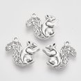 thumbnail image 3 of 50 pc Tibetan style Alloy Pendants Cadmium Free Lead Free Squirrel Antique Silver 21x21.5x3.5mm Hole: 1.5mm, 3 of 3