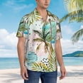 thumbnail image 5 of Bixox Men's Hawaiian Shirts Men's Watercolor Palm Tree Print Short-Sleeve Shirt-Large, 5 of 8