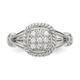 thumbnail image 4 of White Sterling Silver Ring Band Fashion Open Back Flat Cubic Zirconia CZ Round, 4 of 4