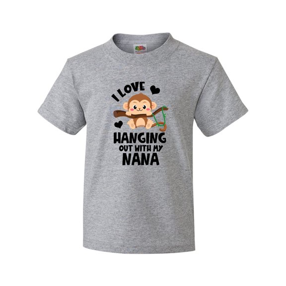 Inktastic Monkey I Love Hanging out with My Nana Youth T-Shirt