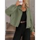 thumbnail image 5 of Chaqueta de Béisbol Holgada Informal con Cuello Alto, Cremallera y Dobladillo con Cordón Ajustable para Mujer. Verde XL, 5 of 9