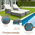 thumbnail image 4 of Costway 1 PC Outdoor Chaise Lounge Chair Patio Recliner with 6-Level Backrest Cushion & Pillow, 4 of 8