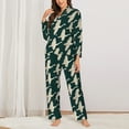 thumbnail image 2 of KLL Flying Swans Print Women's Long Sleeve Pajamas with Pants Sleepwear Loungewear 2 Set-Small, 2 of 7