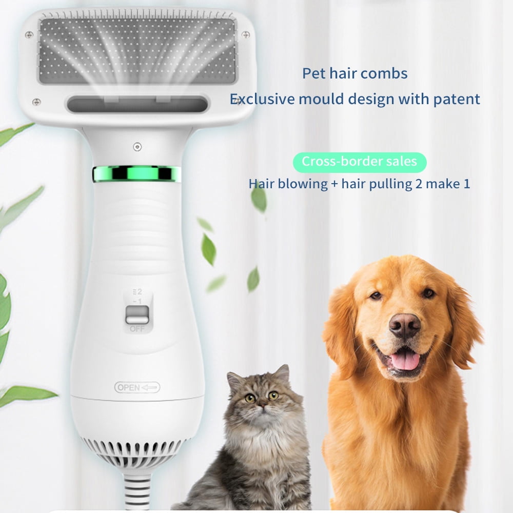 Pet Hair Dryer, Dog Hair Grooming Dryer with Slicker Brush, Portable