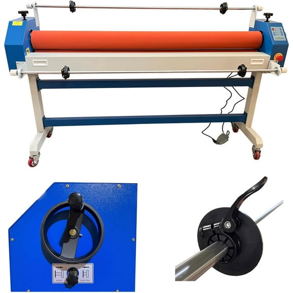 EQCOTWEA 63" Automatic/Manual Cold Roll Laminating Machine Film Release Rod Cold Laminator for Photo Poster Laminating