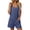 Dark Blue, variant on Women Sleeveless Jumpsuit Cotton Polyester Straight Leg Casual Street Style Three Quarter Pants Sizes S-XL
