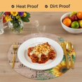 thumbnail image 4 of Yellow Sunflowers Round 13 Inch Placemats Set of 2, Farmhouse Floral Rustic Leaves Brown Wood HeatResistant Non Slip Place Mats for Dining Table, Wipeable Braided Kitchen Table Mats for Housewarming, 4 of 9