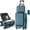 Blue   ABS, variant on Carry-on Luggage 20 Inch Front Open Luggage Lightweight Suitcase with Front Pocket and USB Port, 1 Portable Carrying Case