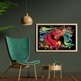thumbnail image 2 of Psychedelic Wall Art with Frame, Futuristic Kitty Visual Print Fluid Swirling Color Burst Motifs Kitty Graphic, Printed Fabric Poster for Bathroom Living Room, 35" x 23", Multicolor, by Ambesonne, 2 of 2