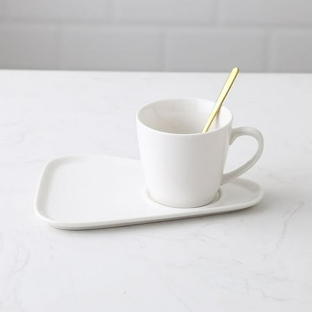 

Nordic Ceramic Office Coffee Cup and Saucer Set Milk Tea Mug Birthday Couple Tea Cup Home Gift Cup Spoon Drinkware