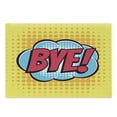 thumbnail image 1 of Going Away Party Cutting Board, Comic Book Bubble Text Retro Style Bye Cartoon Design Art, Decorative Tempered Glass Cutting and Serving Board, Large Size, Pale Blue Hot Pink, by Ambesonne, 1 of 1