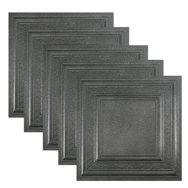 Great Lakes Tin Milwaukee Pewter 2ft x 2ft Lay In Ceiling Tiles (5 Pack)