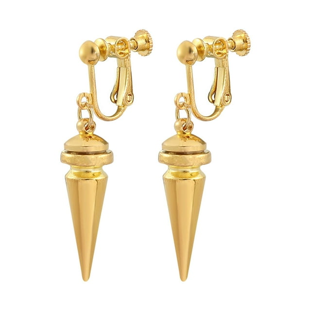 Pendientes Conos Jinwen Oro 2 Piezas Ligero Joyería Creativa Aleación de Zinc Clip en Giratorio