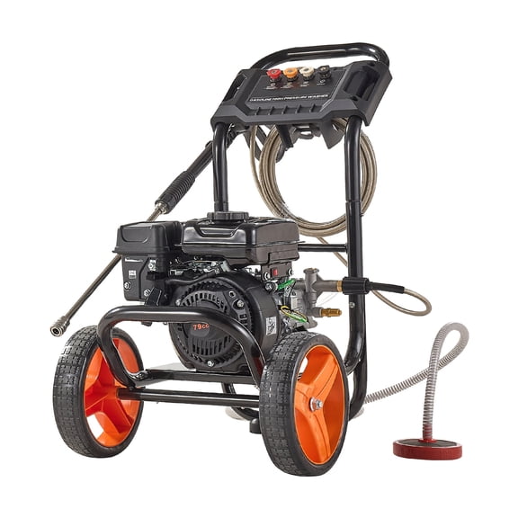 KFFKFF Gas Pressure Washer 2900 PSI, 1.85 GPM Max, Aluminum Pump with Spray Gun, Wand, 4 Nozzles, Compact Power Washer for Cars, Fences, Driveways, Homes, Patios, and Furniture