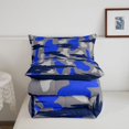thumbnail image 5 of Manfei Rustic Camouflage Full Size Comforter Sets, Mid Century Camo Bedding Comforter Set, Ocean Blue, Blue Reversible, 3pcs, 1 Comforter and 2 Pillowcases, 5 of 7