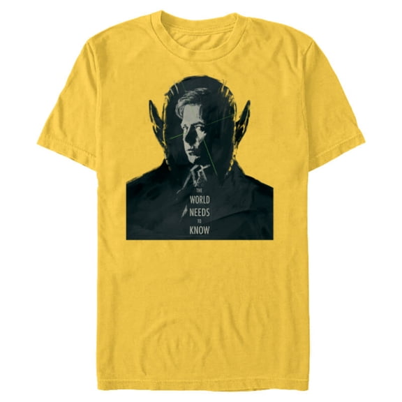 Marvel Studios Secret Invasion The World Needs to Know Talos - Short Sleeve Blended T-Shirt for Adults - Customized-Yellow