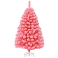 thumbnail image 1 of Patiojoy Pink Christmas Tree 4.5 Ft Xmas Decoration Tree w/ 348 Snow Flocked PVC Tips & Metal Stand, 1 of 10