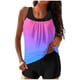 thumbnail image 2 of Trajes de baño tankini para mujer Trajes de baño de dos piezas con espalda de tiras y estampado conservador para mujer Traje de baño de dos piezas para mujer, 2 of 5