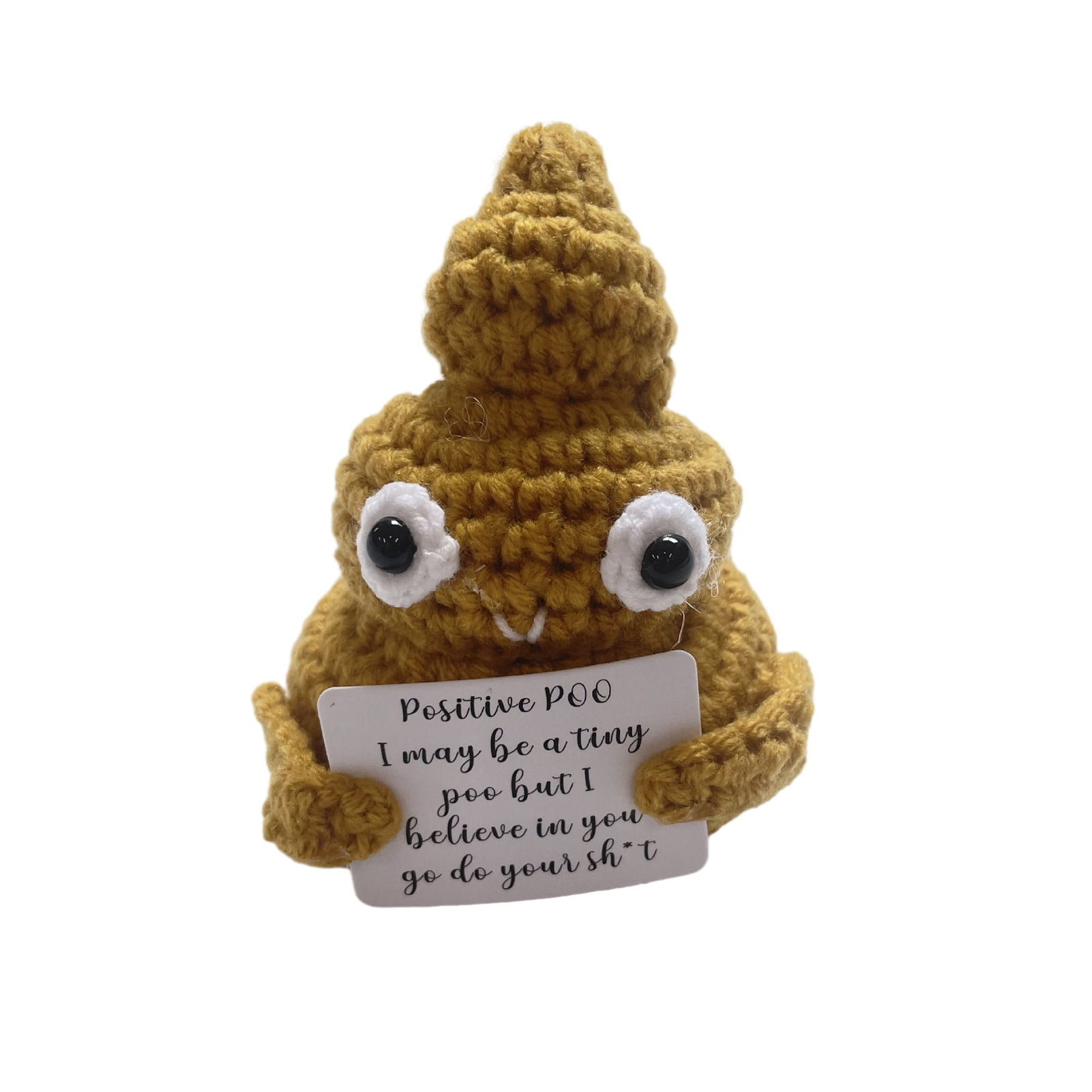Trayknick Knitting Inspired Toy Handmade Positive Poop Crochet Keyring  Pendant Cute Cartoon-inspired Knitting Toy for Home Room Decor Funny  Christmas Gift 