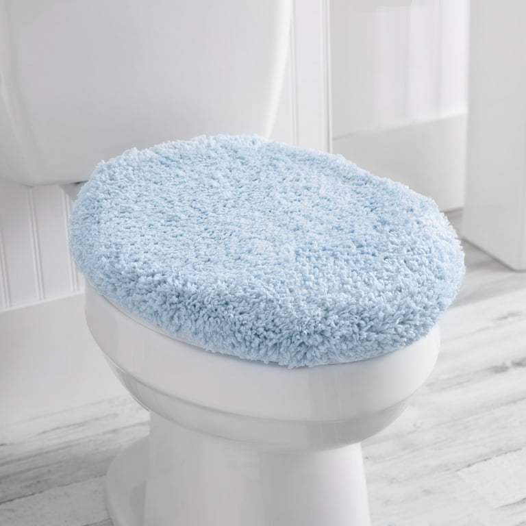 Mainstays Basic Blue Polyester 19 x 22 Toilet Lid Cover