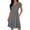 Gray, variant on Rvasteizo Midi Dress Solid V Neck Waist Cinched Elegant Breathable Summer Vacation Wear
