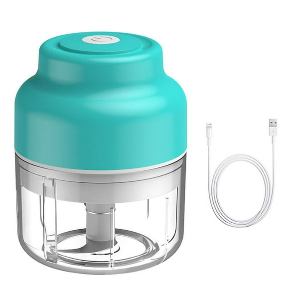 Naiovety Picadora de verduras Dido, picadora de ajo eléctrica USB, molinillo de cocina recargable inalámbrico Herramientas y accesorios para hornear Azul 100ml