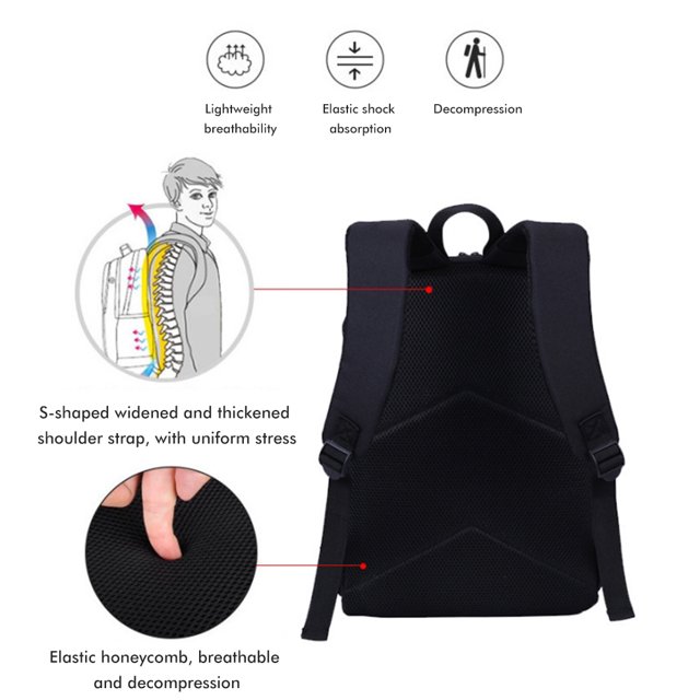 Backpack,Backpack Cartoon 3D Printing Kids Backpack Cartoon Backpack Ultra Responsive