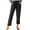 Black, variant on Qiopertar Linen Cotton Pants for Women Spring Summer Casual Wide Leg Trousers Elastic Waist Solid Color Straight Tube Ankle-Length Pants with Pockets, Navy M