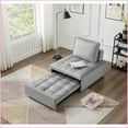 thumbnail image 6 of Modern Velvet Convertible Single Seater Sofa Bed - Space-Saving for Living Room, Office, Dorm | Velvet | Armless | Cushion Back, 6 of 14