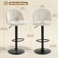 thumbnail image 3 of HOMCOM Bar Stools Set of 2, Swivel Counter Height Barstools, Cream White, 3 of 10