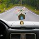 thumbnail image 3 of Juego de adornos para árbol de Navidad con cinta de terciopelo y adornos de madera: kit de 5 piezas para colgar en el coche, ideal para regalar en estas fiestas., 3 of 4
