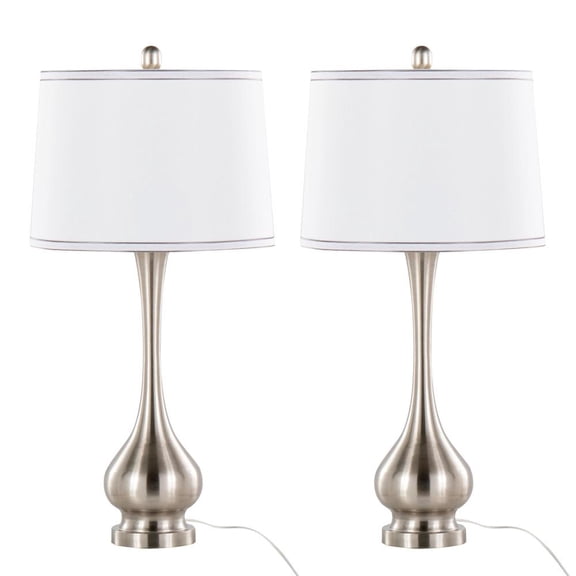 LumiSource Silver Cairo 28.75" Metal Table Lamp - Set of 2