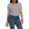 thumbnail image 4 of Women Casual Short Sleeve Realxed Fit Basic T-Shirt Tops, 4 of 6