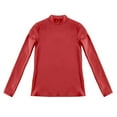 thumbnail image 4 of Vinsonshop Long Sleeve Fleece Lined Tops Women Mock Neck Thermal Base Layer Undershirts Slim Fit Winter Shirts Red L, 4 of 4