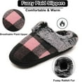 thumbnail image 5 of CHICVOMEY House Slippers for Women & Men Checkered Plaid Memory Foam Slippers with Fuzzy Faux Fur Non-Slip Cozy House Slippers, 5 of 6