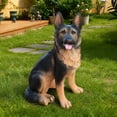 thumbnail image 3 of 12.2" German Shepherd Dog Sculpture,High-Quality Resin Material with Smooth Finish,Decorative Statue Suitable for Outdoor Use,Black+Brown, 3 of 8