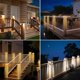 thumbnail image 4 of pstuiky Faroles solares de columna, estacas de madera, luces para patios exteriores, luces para villas de jardín, 4 of 9