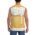 thumbnail image 4 of Bixox Men's White Ice Cream Printed Shirt Sleeveless Fitness Tank Top-Small, 4 of 7