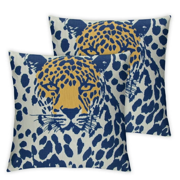 Navy Cheetah Leopard Print Throw Pillow Covers African Animal Blue Throw Pillow Cover Abstract Decorative Cushion Covers Home Decor for Patio Couch Tent Sofa