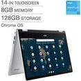 thumbnail image 1 of Acer 14" Spin 2-in-1 Convertible Touch Chromebook - Intel N6000| 8G RAM| 128G Flash Storage Drive|  Chrome -Excellent Recertified with 1 Year Acer Manufacturer Warranty, 1 of 6
