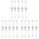 thumbnail image 1 of 15 Cuchara + 15 Tenedores Hoja de Acero Inoxidable Cuchara de Pastel de Café Tenedor Cucharas de Postre, Juego de Cucharaditas para Remover Plata, 1 of 5
