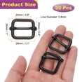 thumbnail image 2 of 50PCS Hebilla deslizante ajustable de metal 4/5" ajustador de correas de webbing para reemplazo de bolsas de cinturón y mochilas negra, 2 of 7