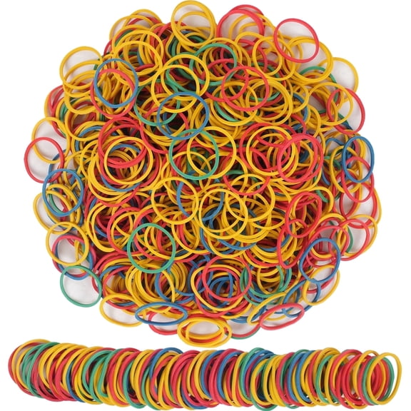 AMUU Rubber Bands Size10 1000Pcs Colour Elastic Band Size 25mm 1 inch Rubber Band Small for Office Supplies Home
